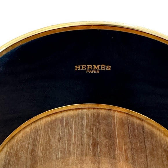 Hermes Bangle Bracelet - Coin Purse Printed Enamel w/ Gold Plating, Collectible - Picture 5 of 11